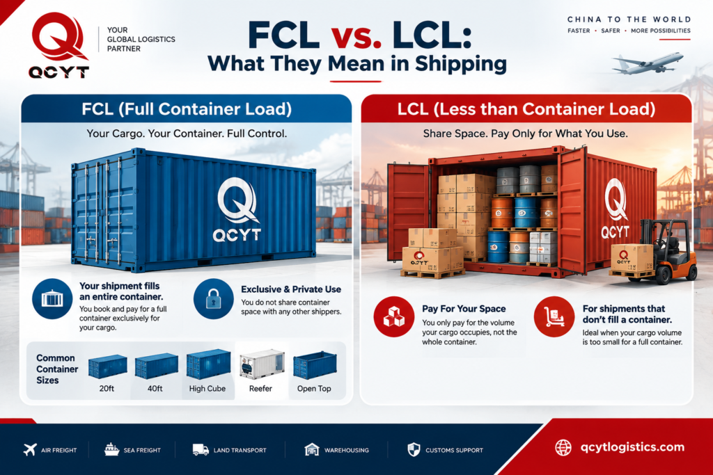 FCL vs LCL Shipping From China